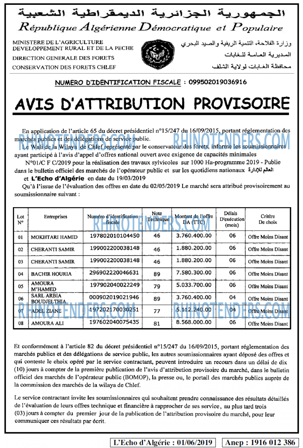 L'ECHO D'ALGERIE