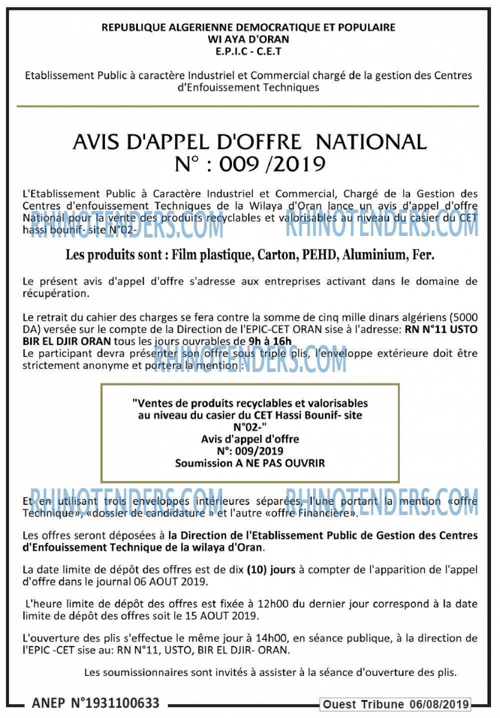 ouest TRIBUNE