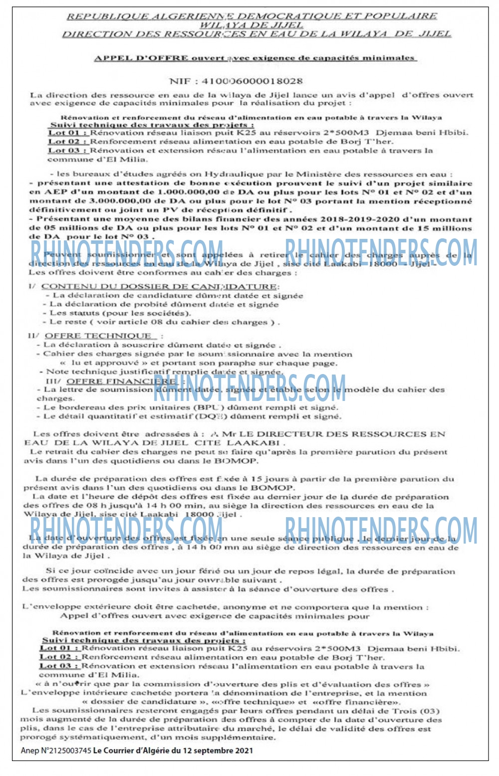 Le Courrier d'Algerie