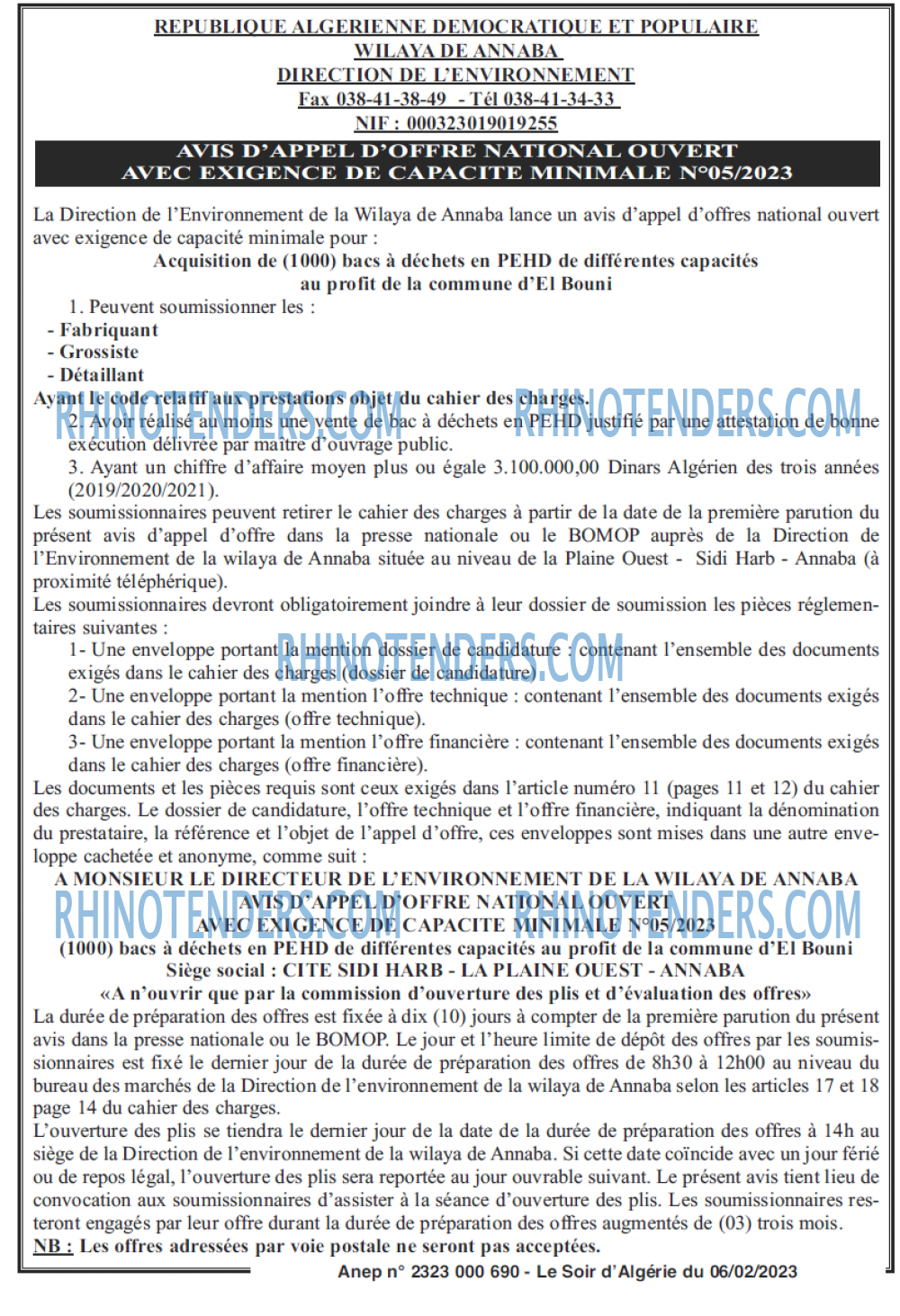 LE SOIR D'ALGERIE