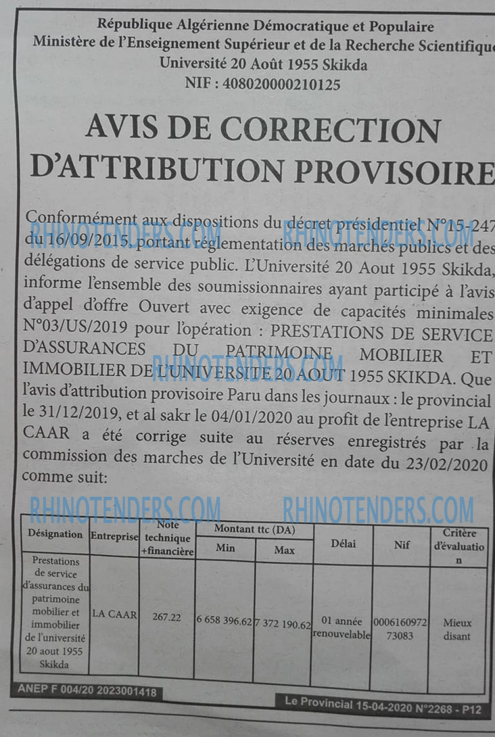 LE PROVINCIAL