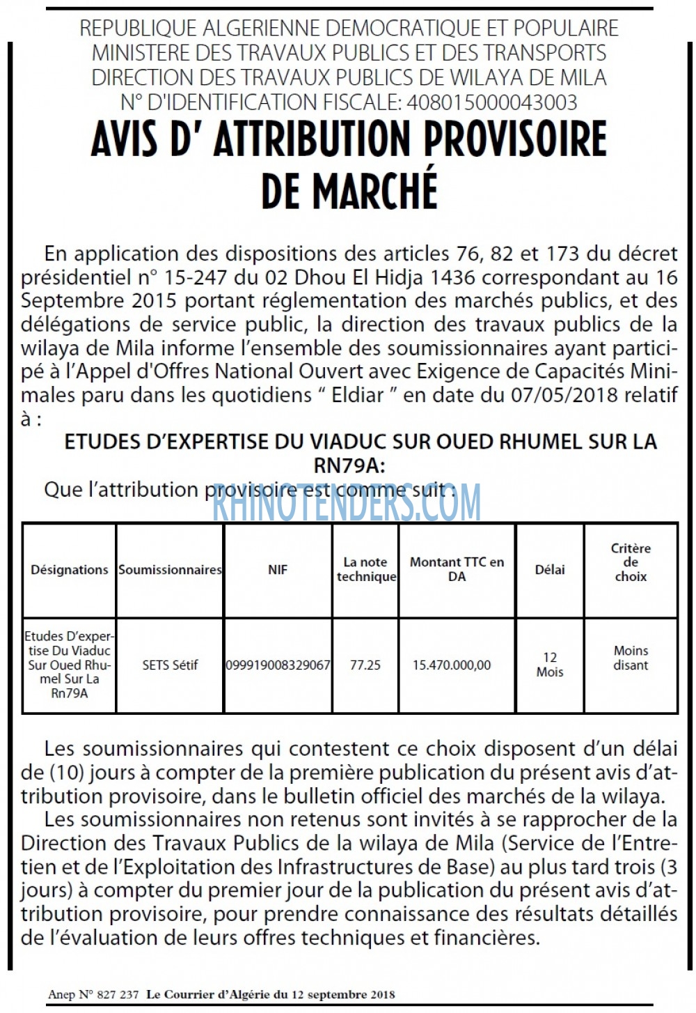 Le Courrier d'Algerie