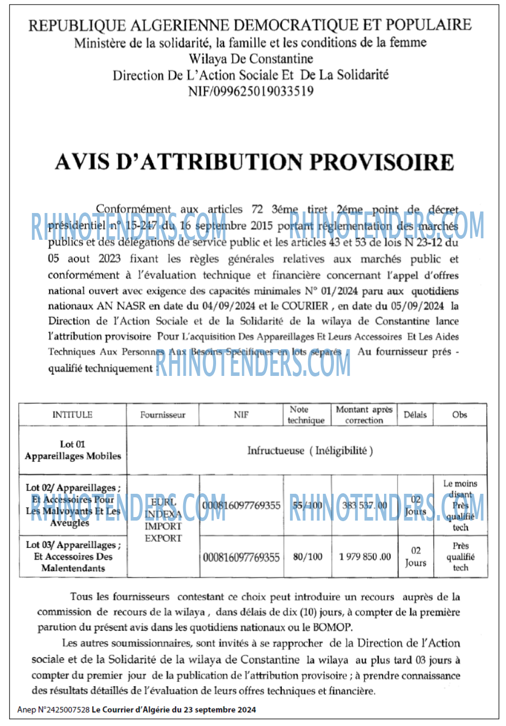 Le Courrier d'Algerie