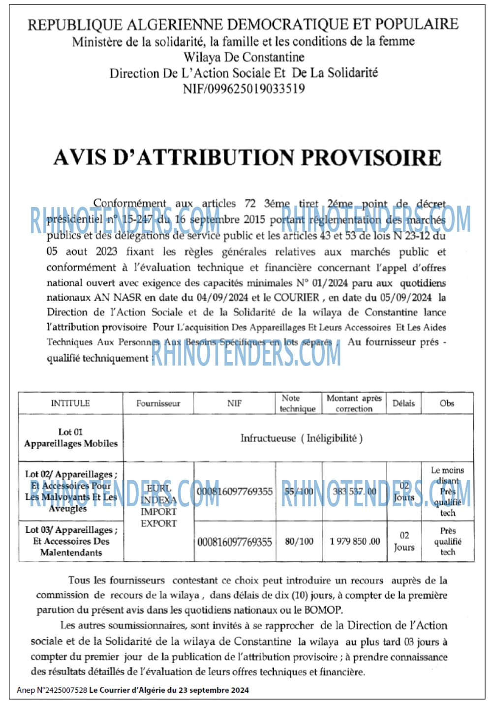 Le Courrier d'Algerie