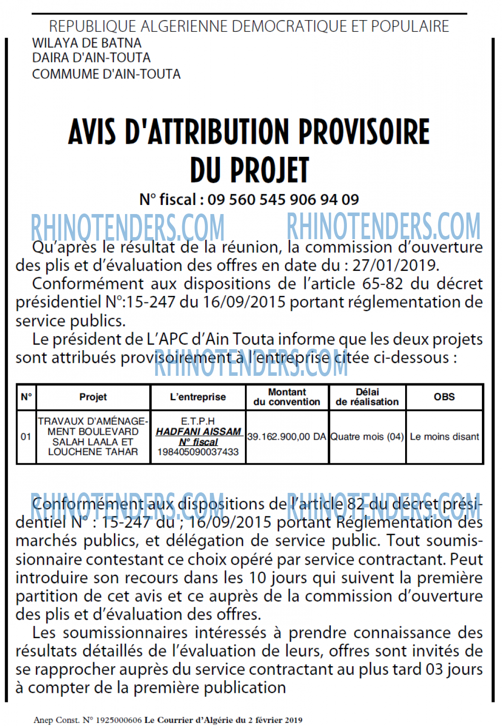 Le Courrier d'Algerie