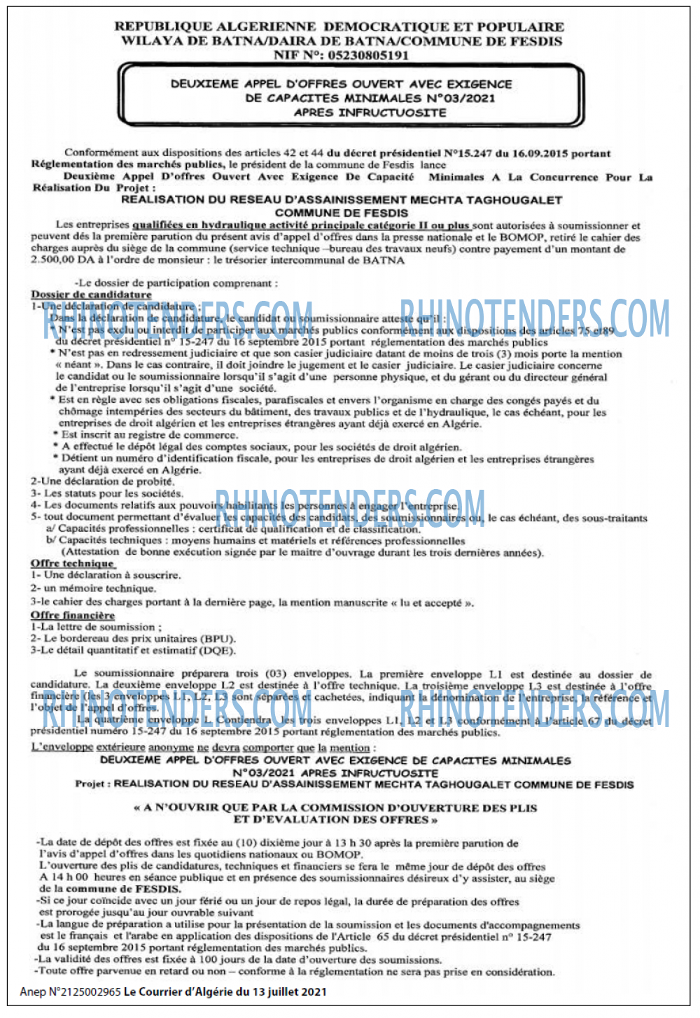 Le Courrier d'Algerie