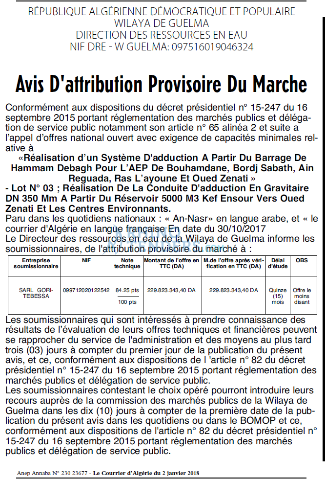 Le Courrier d'Algerie