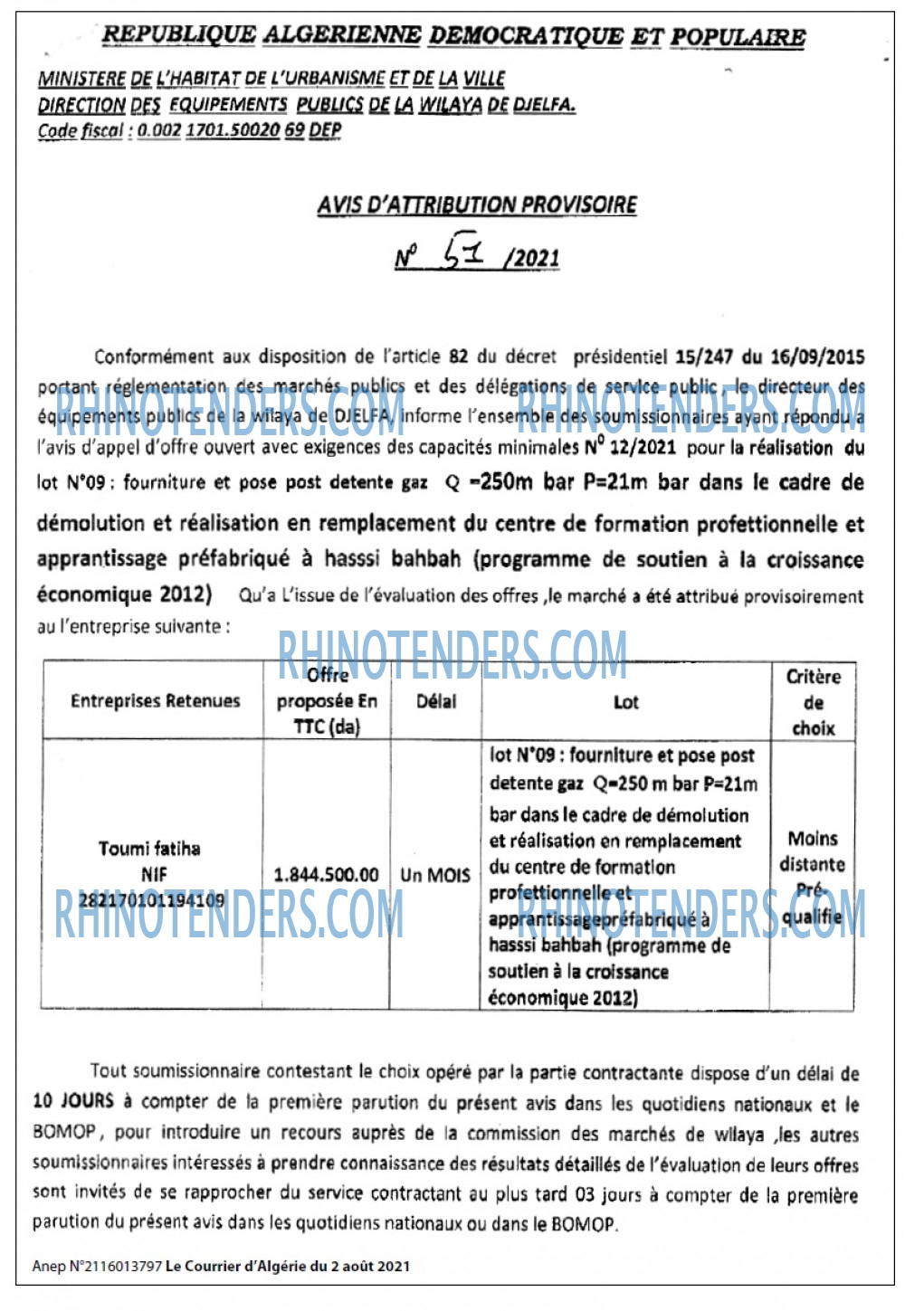 Le Courrier d'Algerie