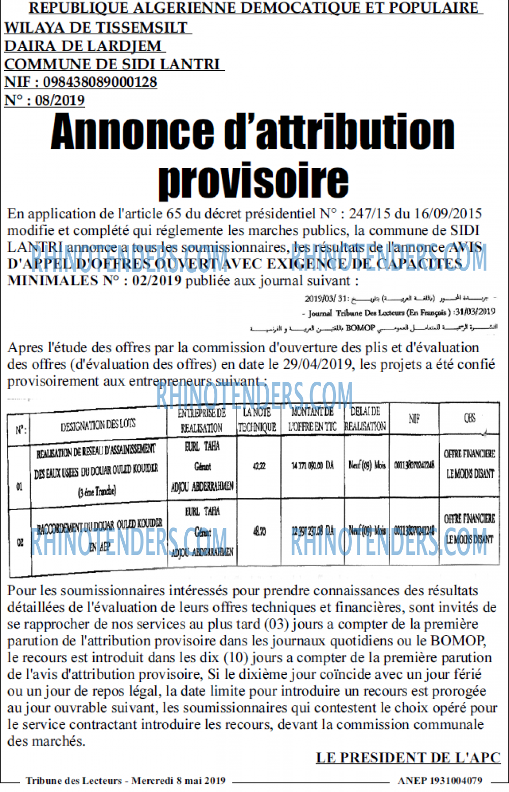 TRIBUNE DES LECTEURS