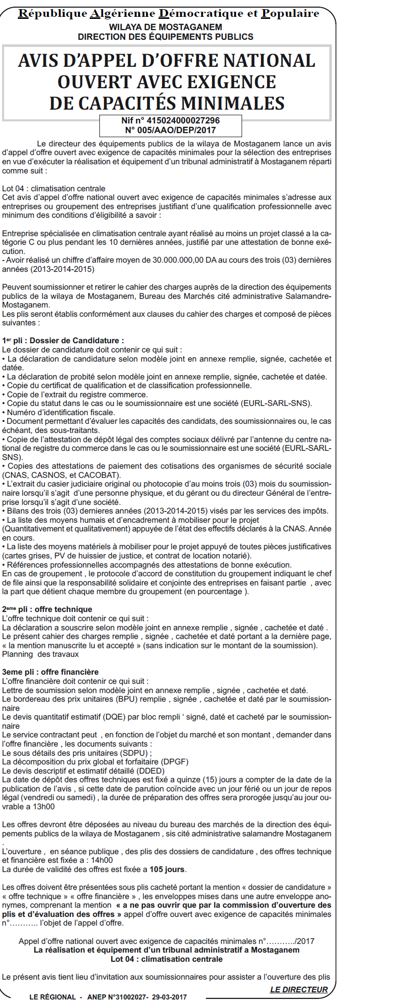 LE REGIONAL