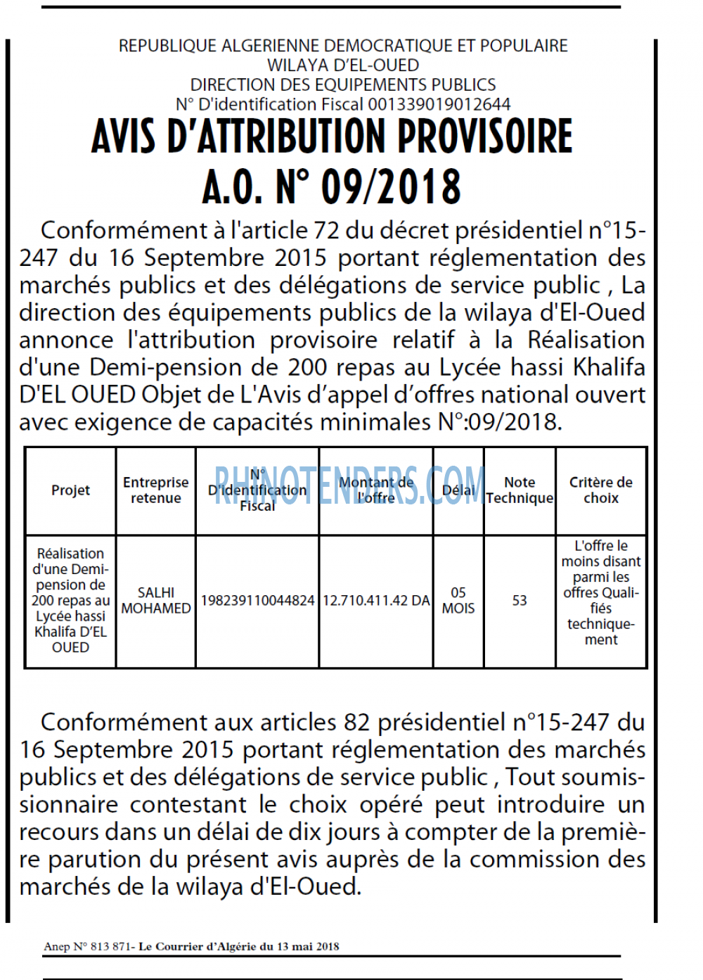 Le Courrier d'Algerie