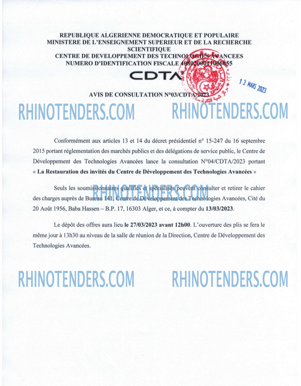 Rhinotenders