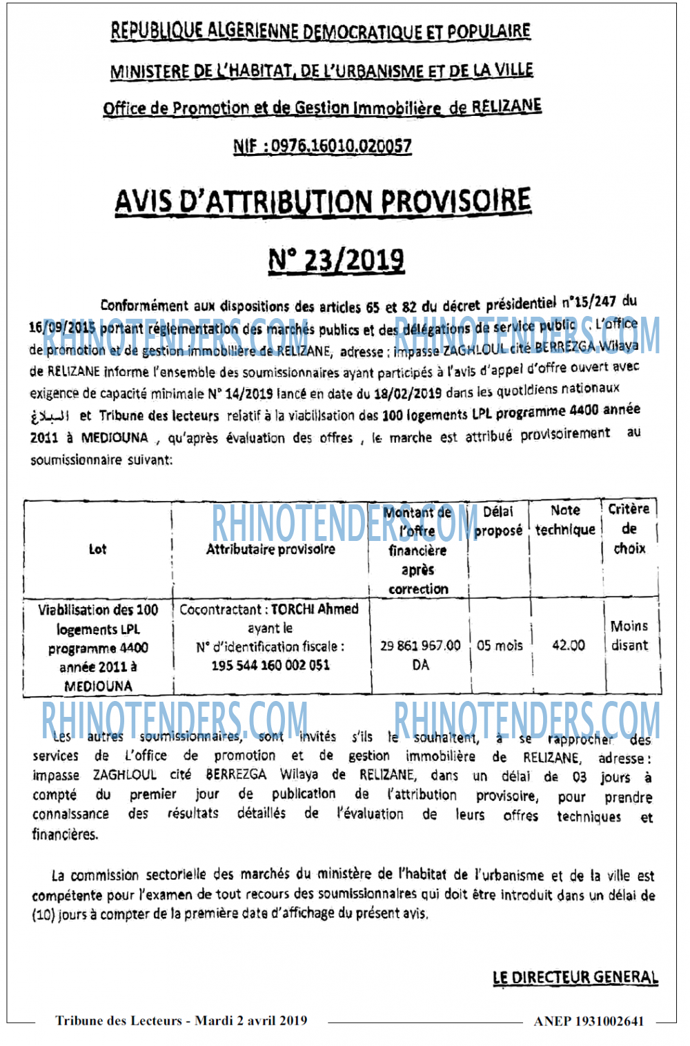 TRIBUNE DES LECTEURS