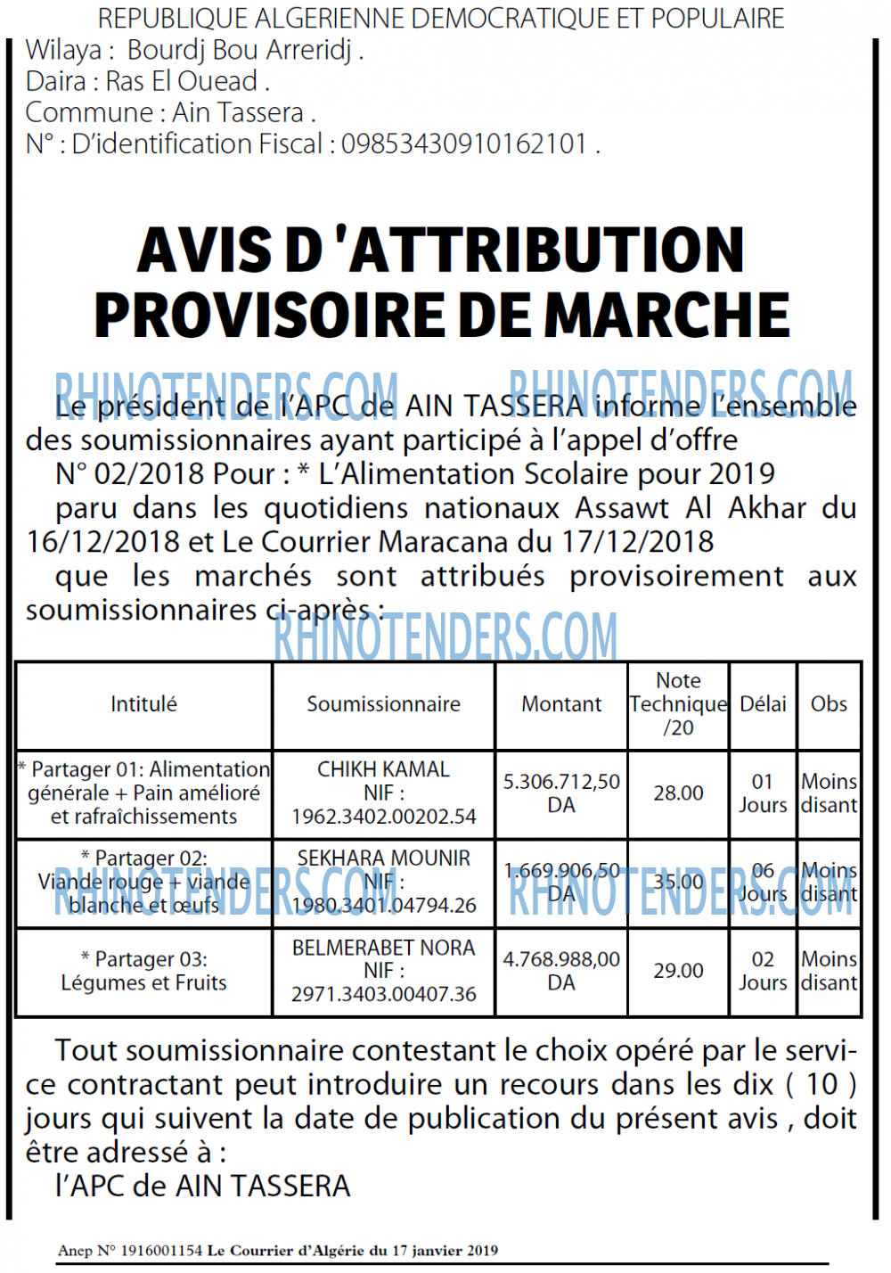 Le Courrier d'Algerie