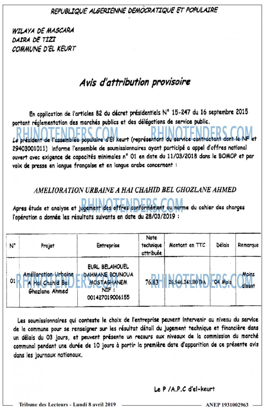 TRIBUNE DES LECTEURS
