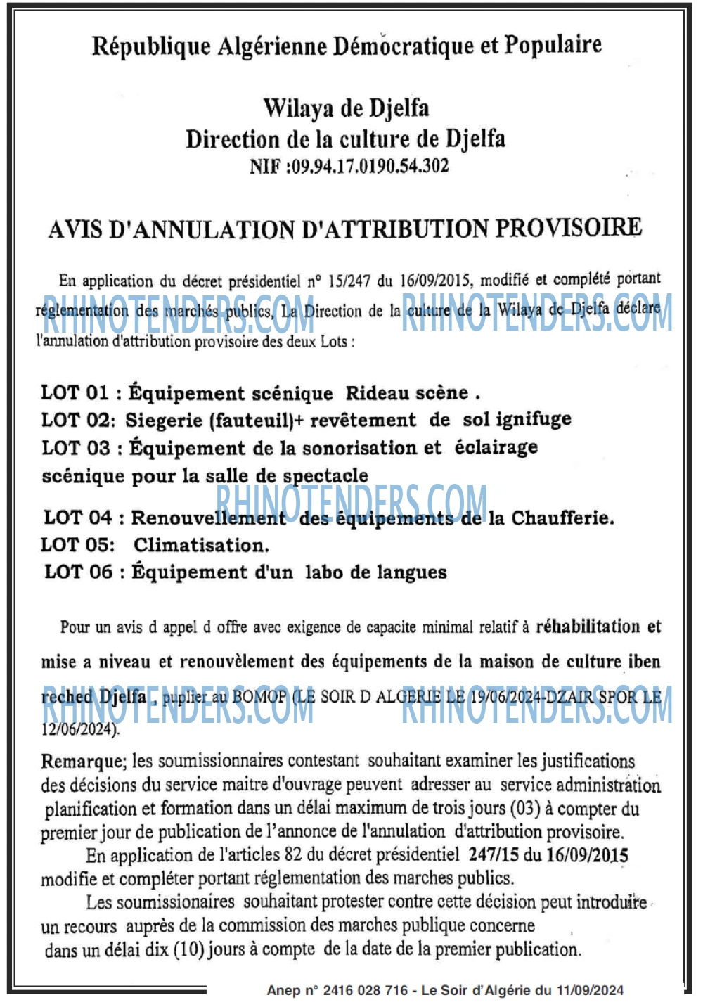 LE SOIR D'ALGERIE