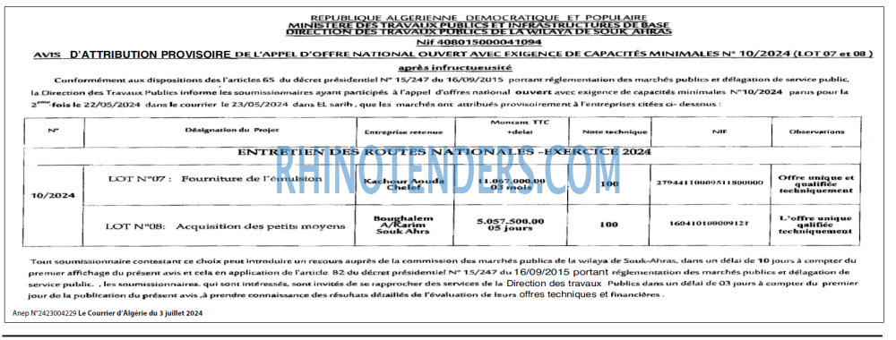 Le Courrier d'Algerie