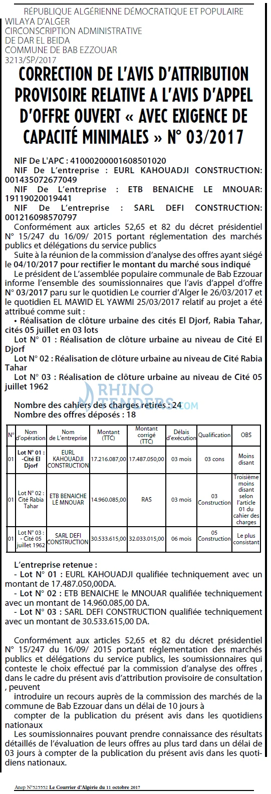 Le Courrier d'Algerie