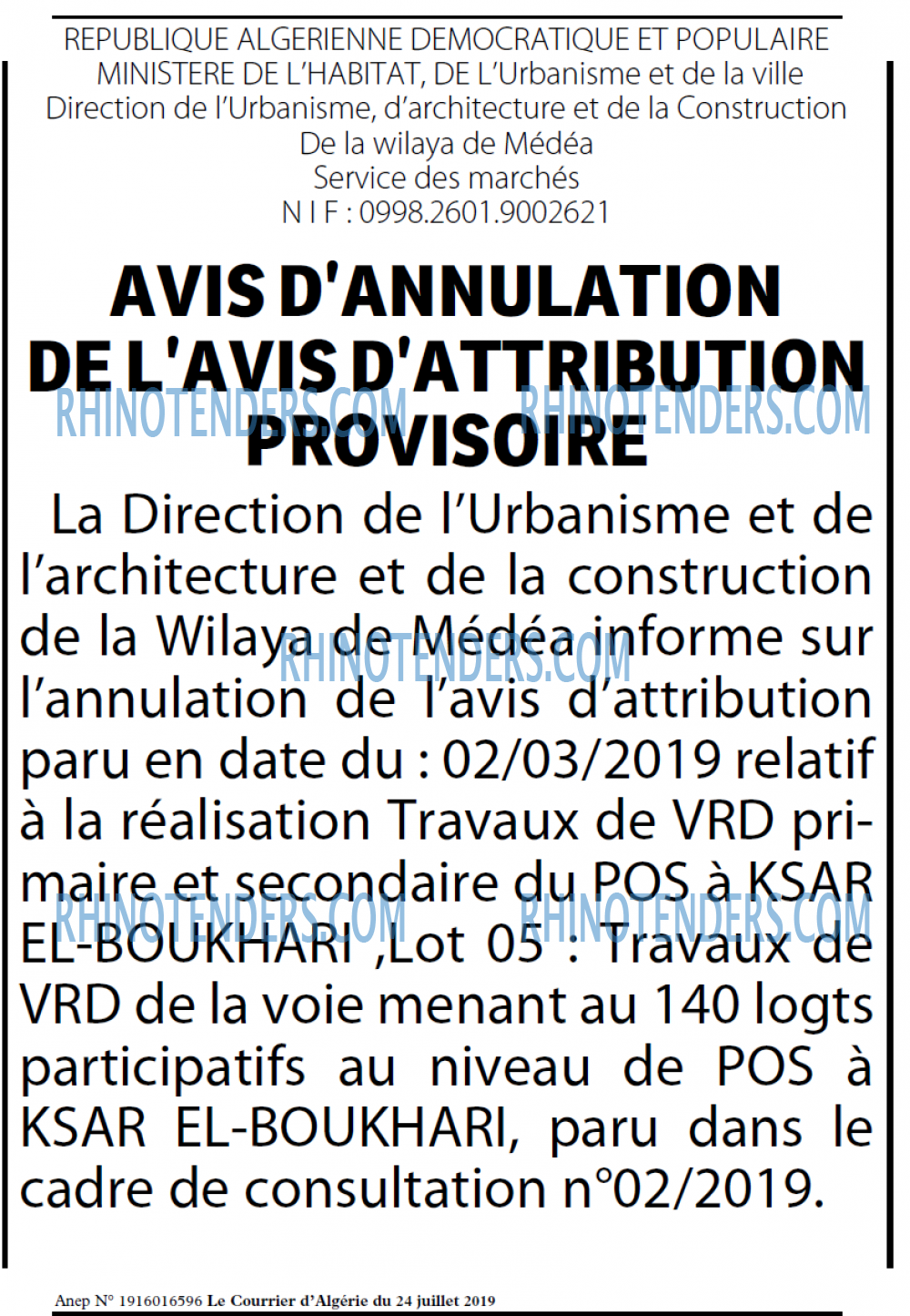 Le Courrier d'Algerie