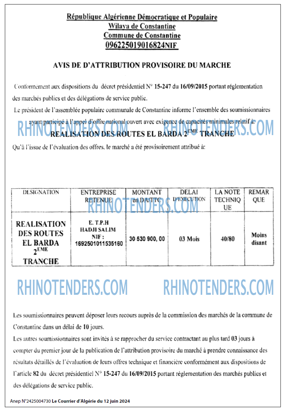 Le Courrier d'Algerie