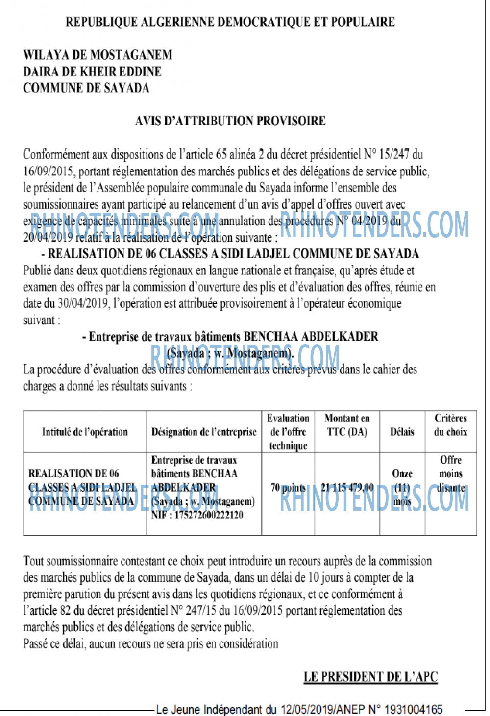 Jeune Independant