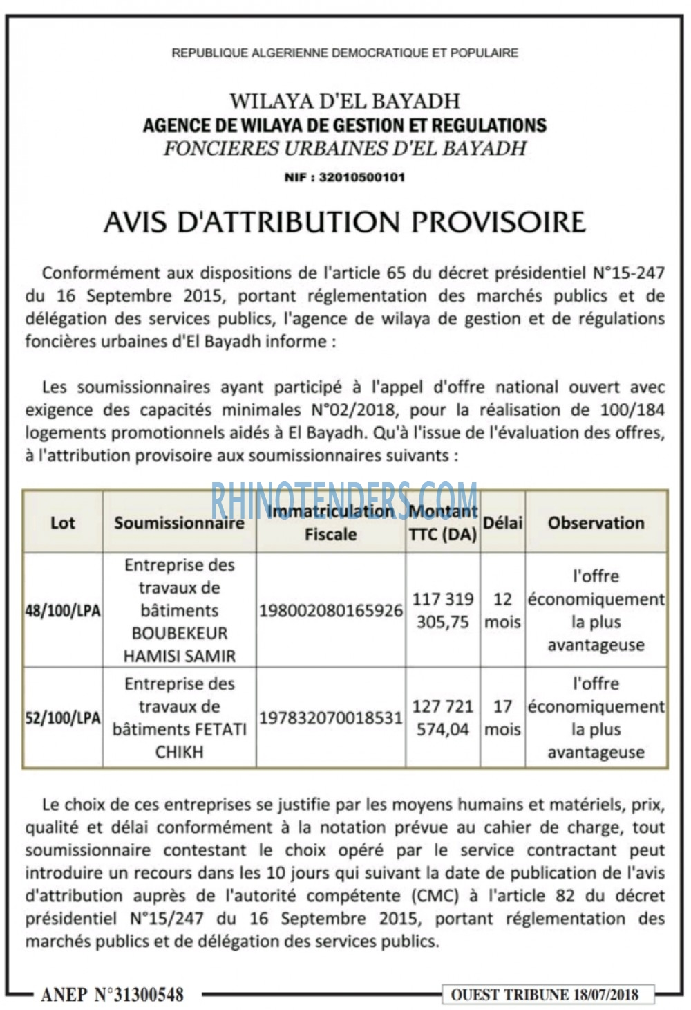 ouest TRIBUNE
