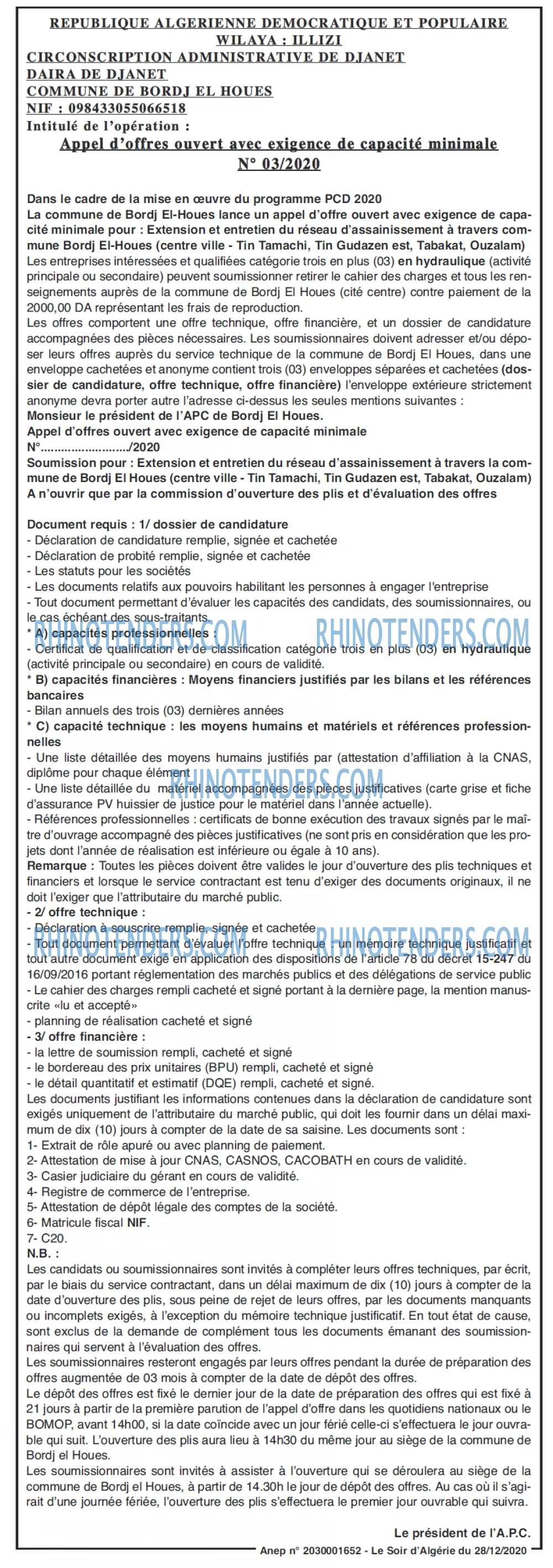 LE SOIR D'ALGERIE
