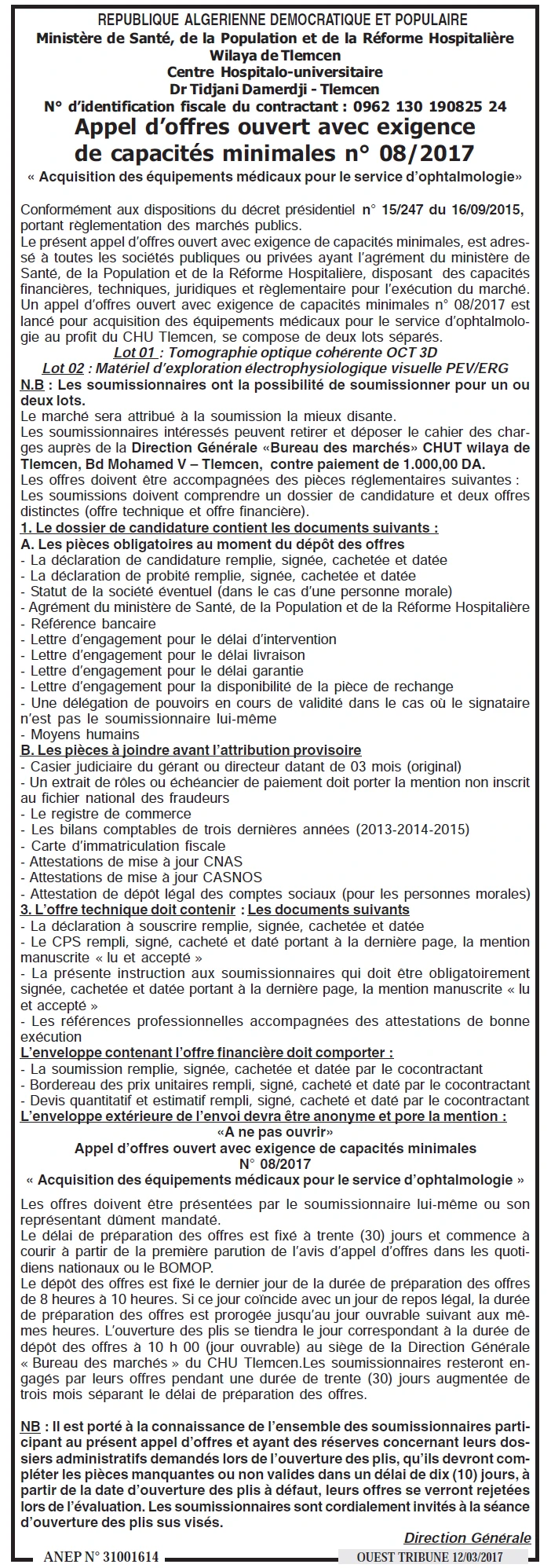 ouest TRIBUNE