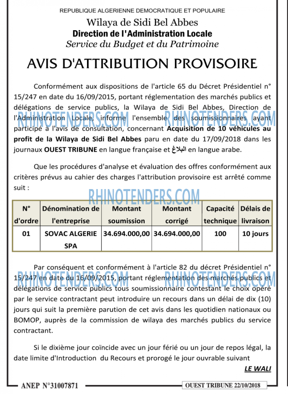 ouest TRIBUNE