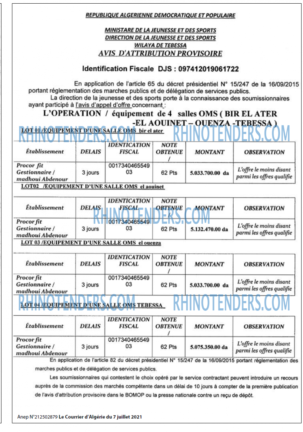 Le Courrier d'Algerie