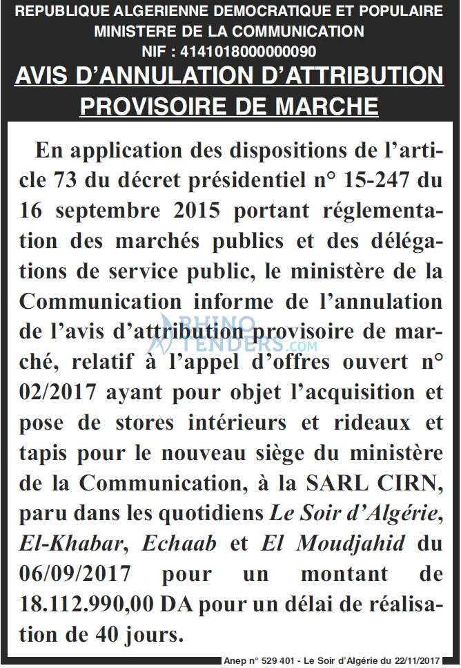 LE SOIR D'ALGERIE