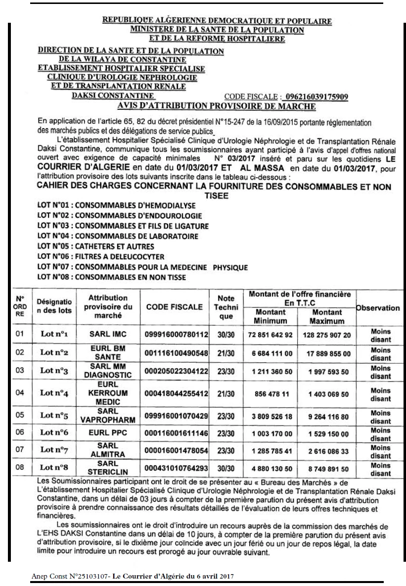 Le Courrier d'Algerie
