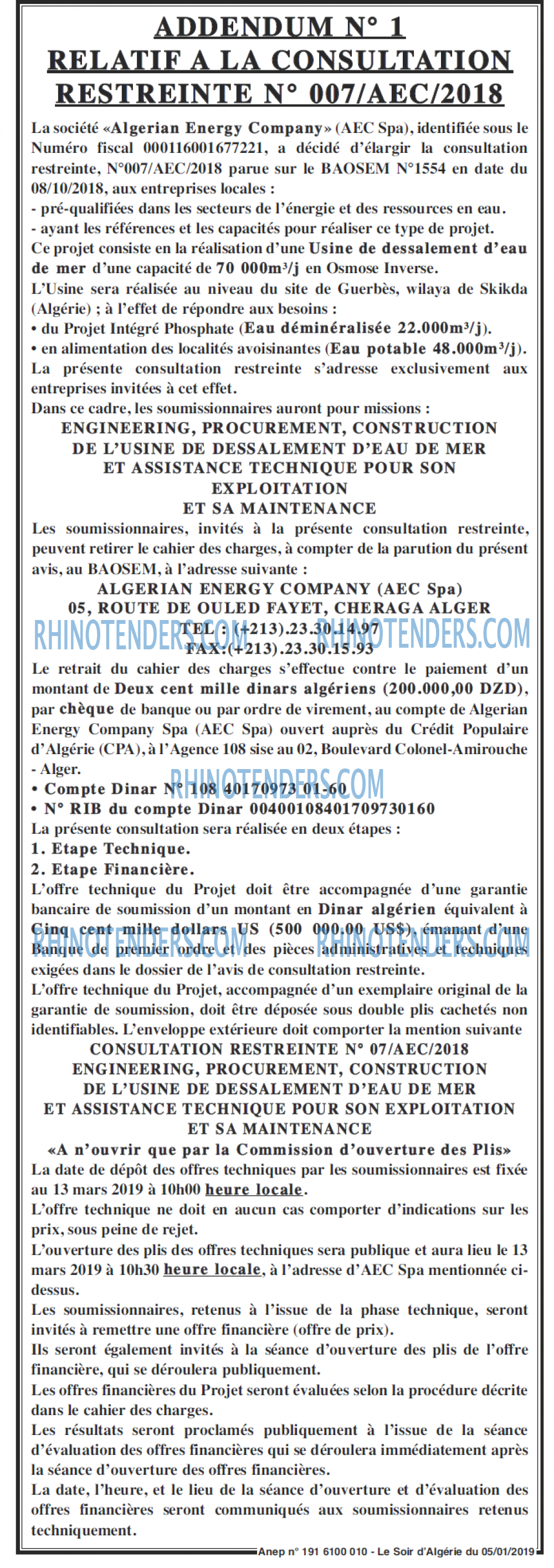 LE SOIR D'ALGERIE