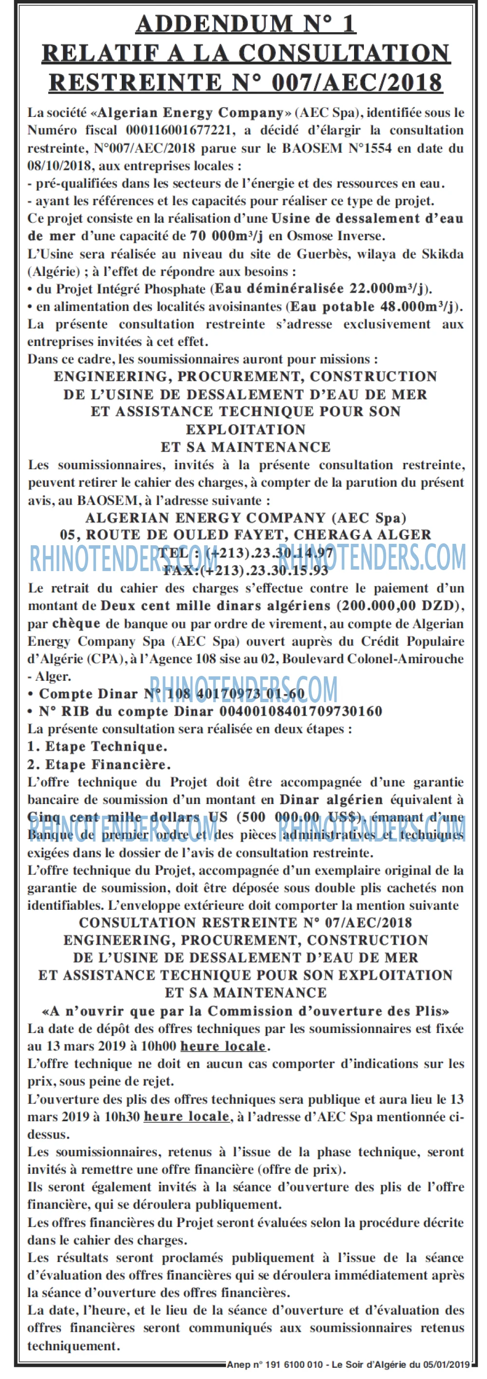 LE SOIR D'ALGERIE