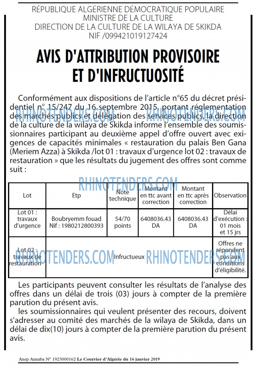 Le Courrier d'Algerie
