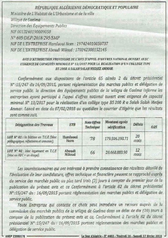 Le Jour d'Algérie