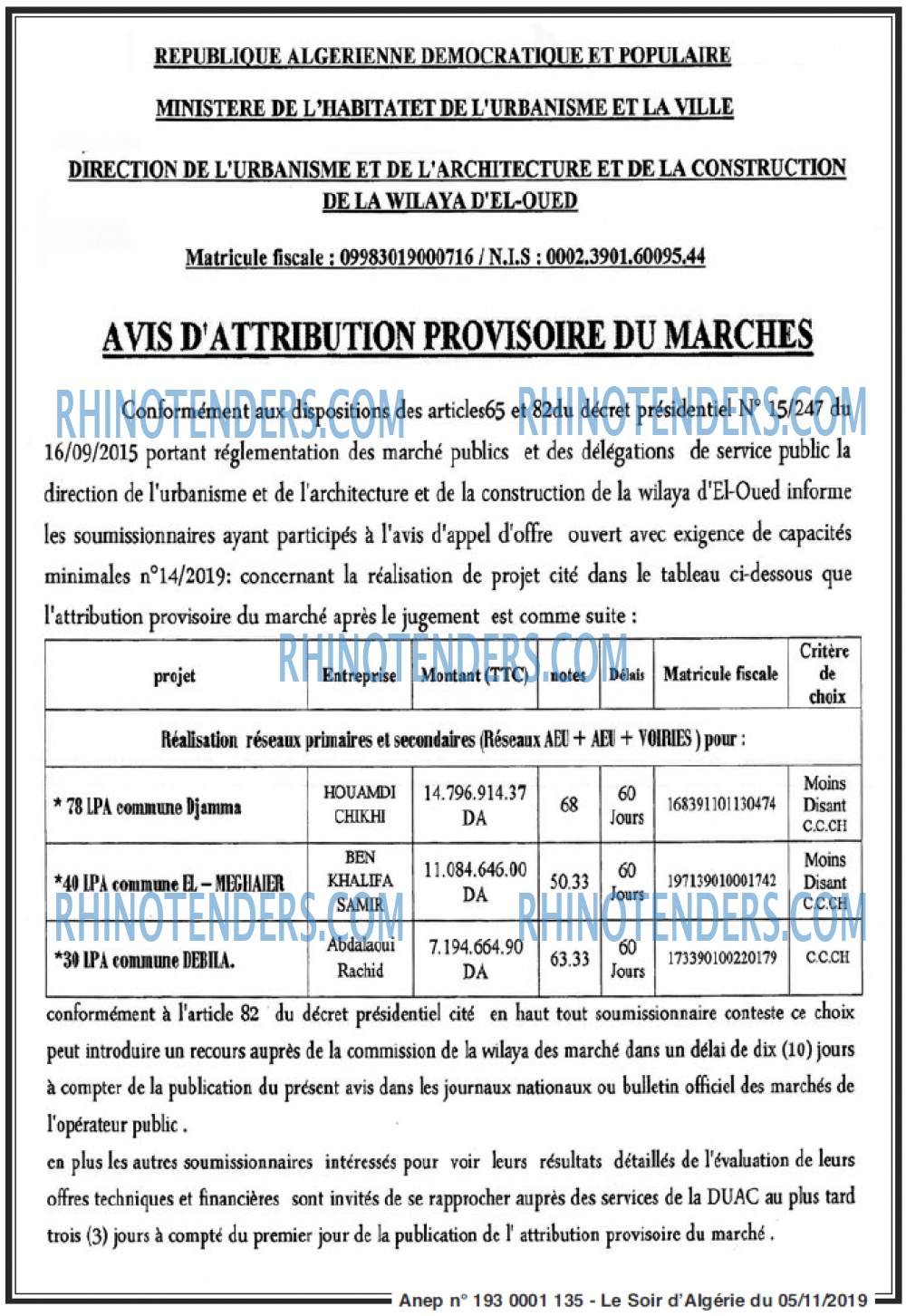 LE SOIR D'ALGERIE