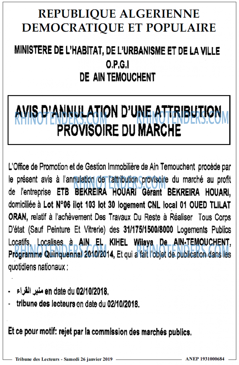 TRIBUNE DES LECTEURS