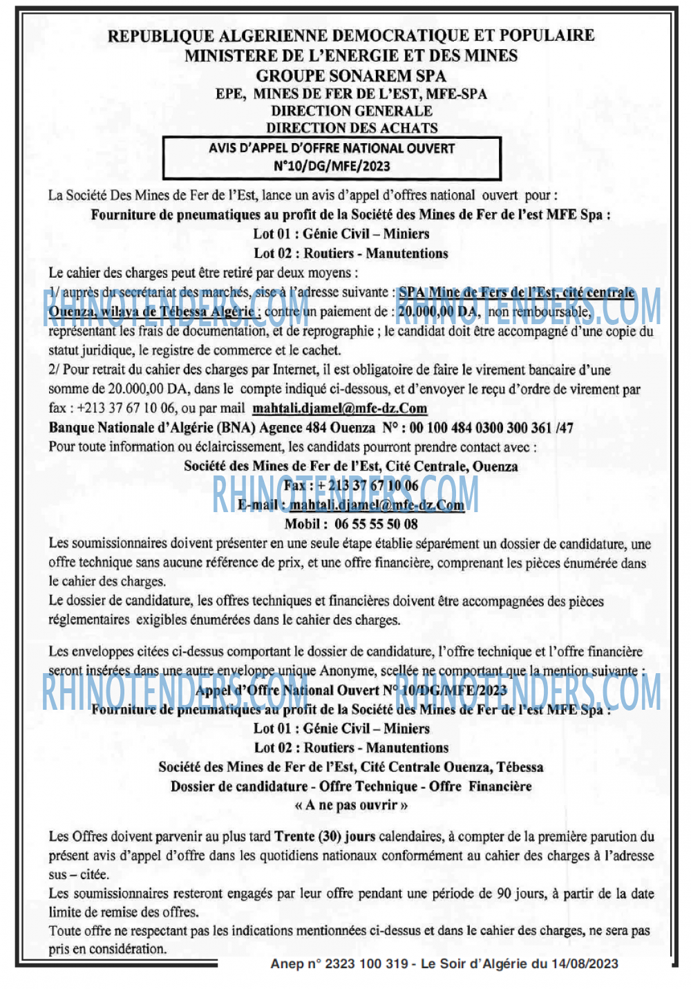 LE SOIR D'ALGERIE