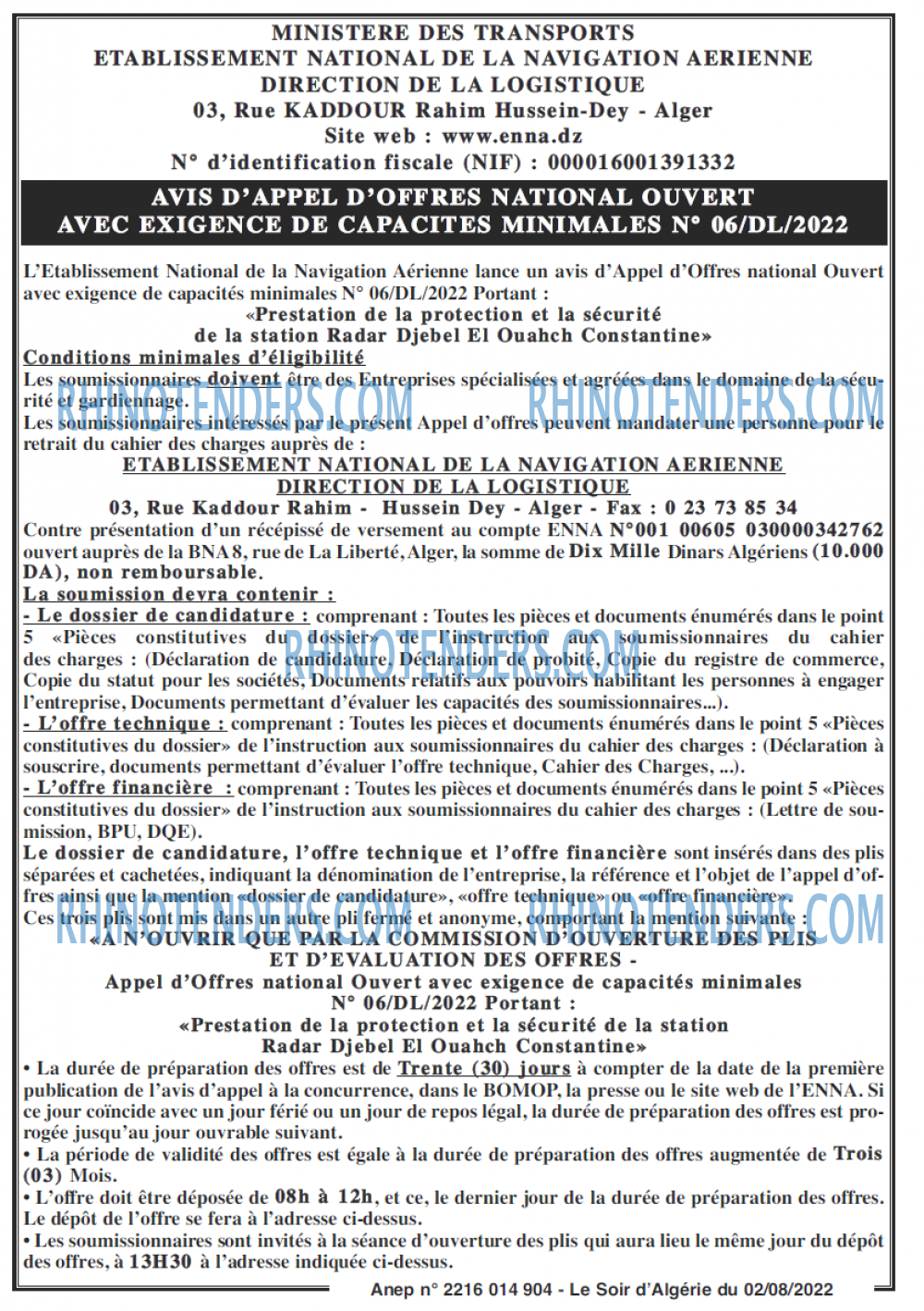 LE SOIR D'ALGERIE