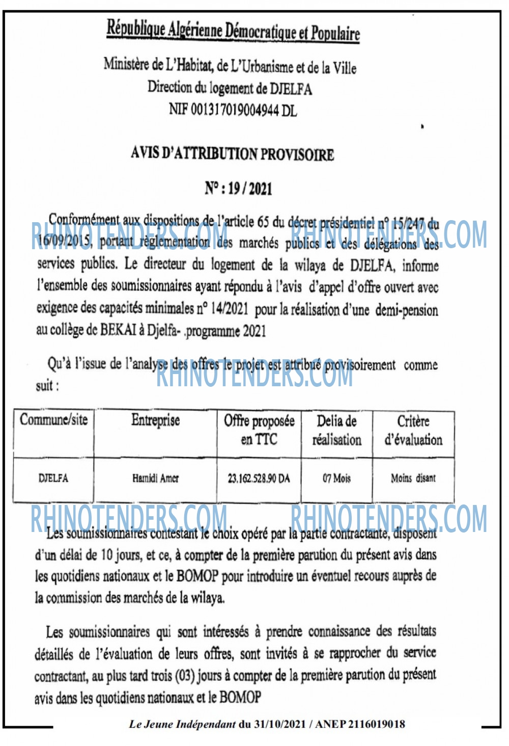 Jeune Independant