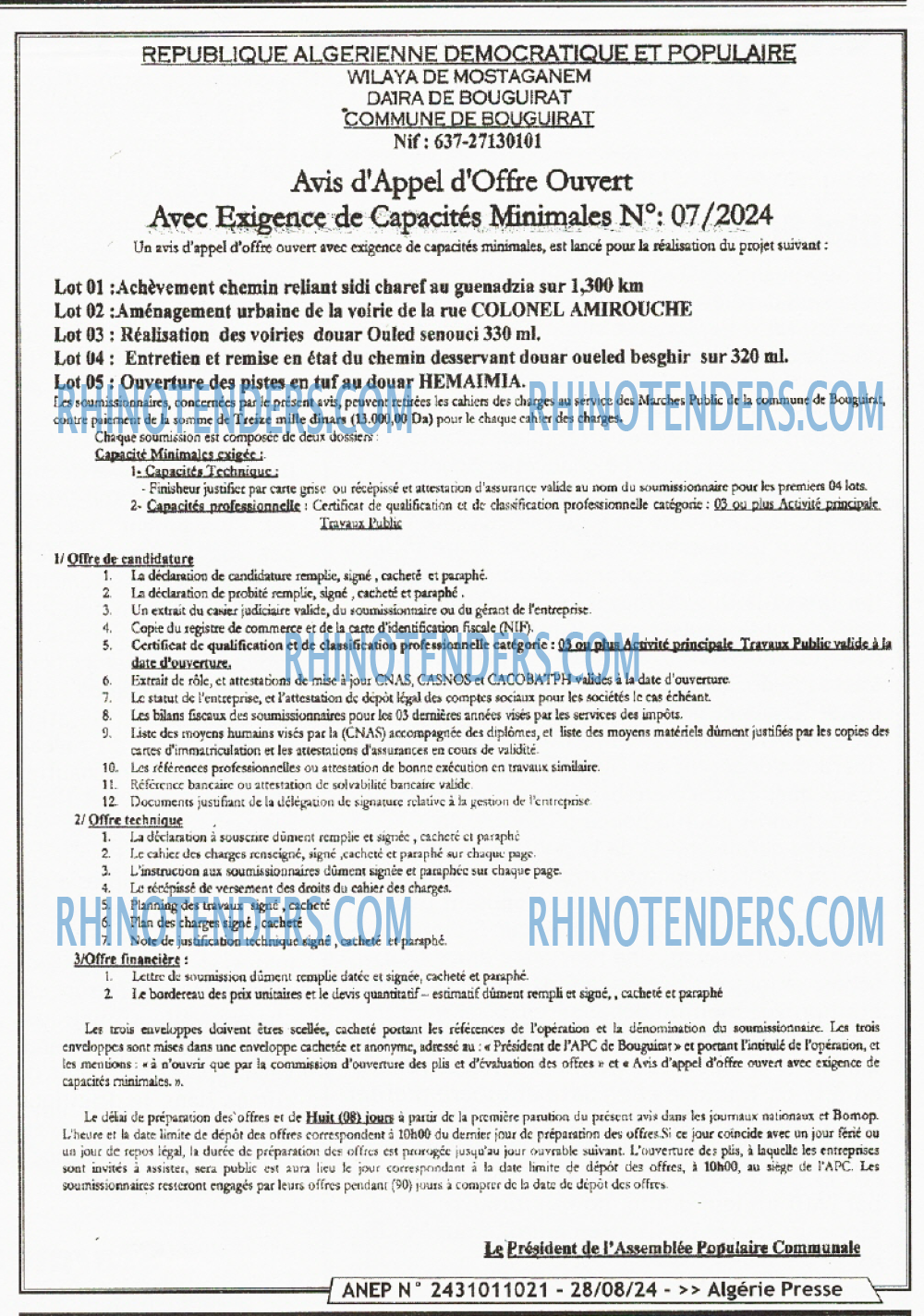 ALGERIE PRESSE