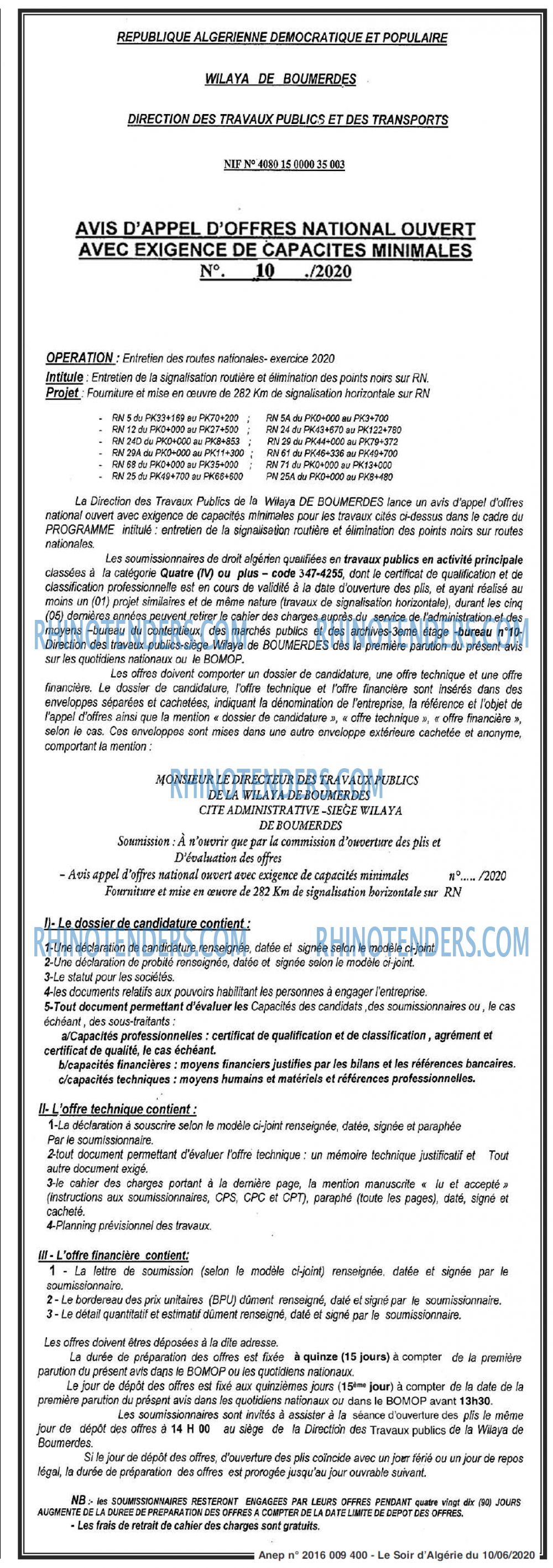 LE SOIR D'ALGERIE