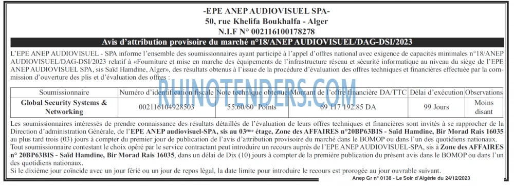 LE SOIR D'ALGERIE