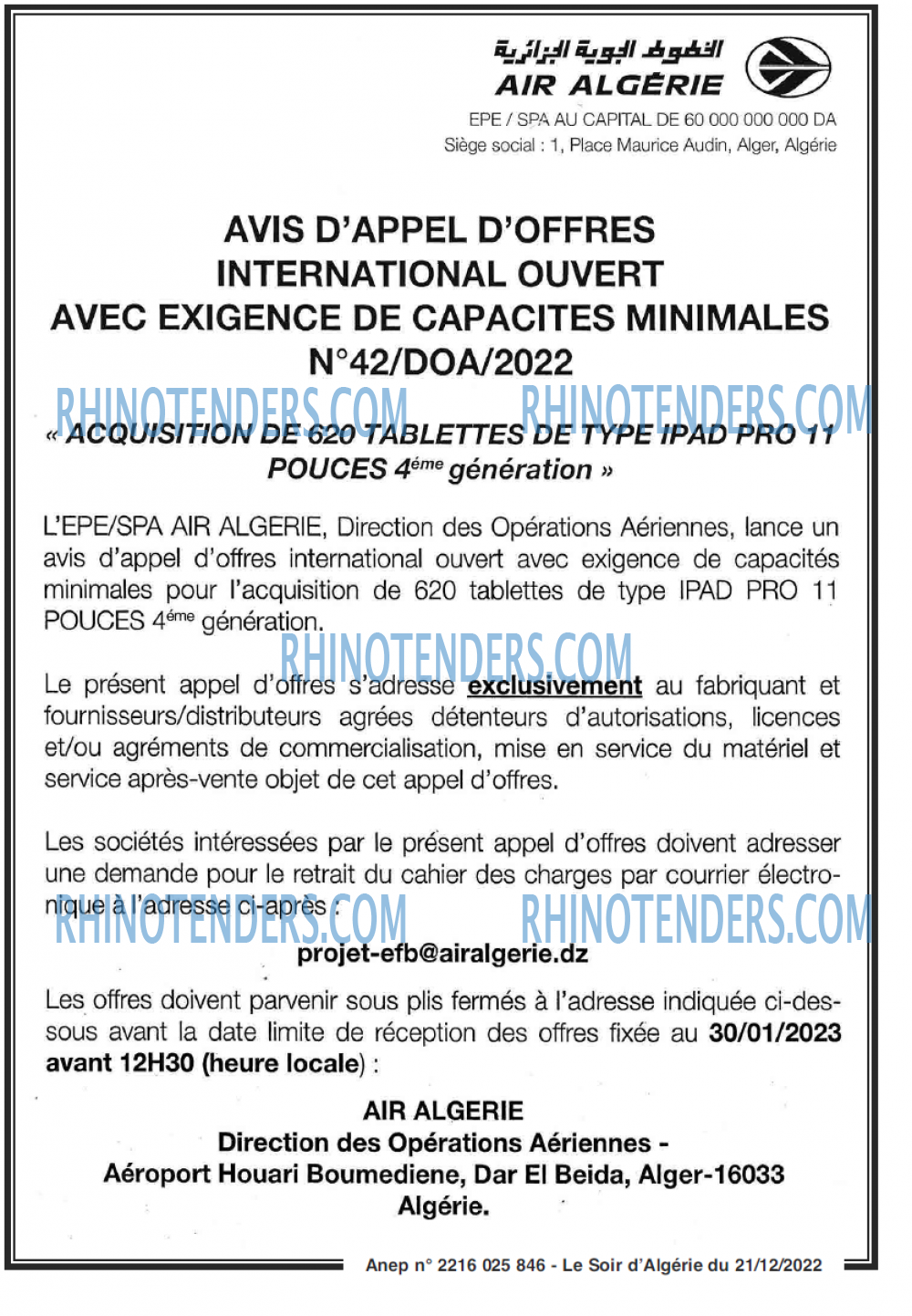 LE SOIR D'ALGERIE