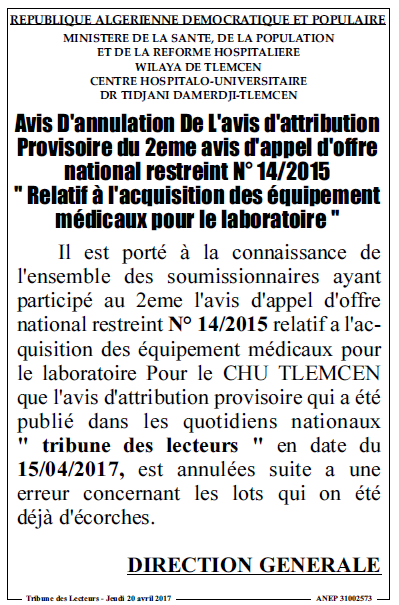 TRIBUNE DES LECTEURS