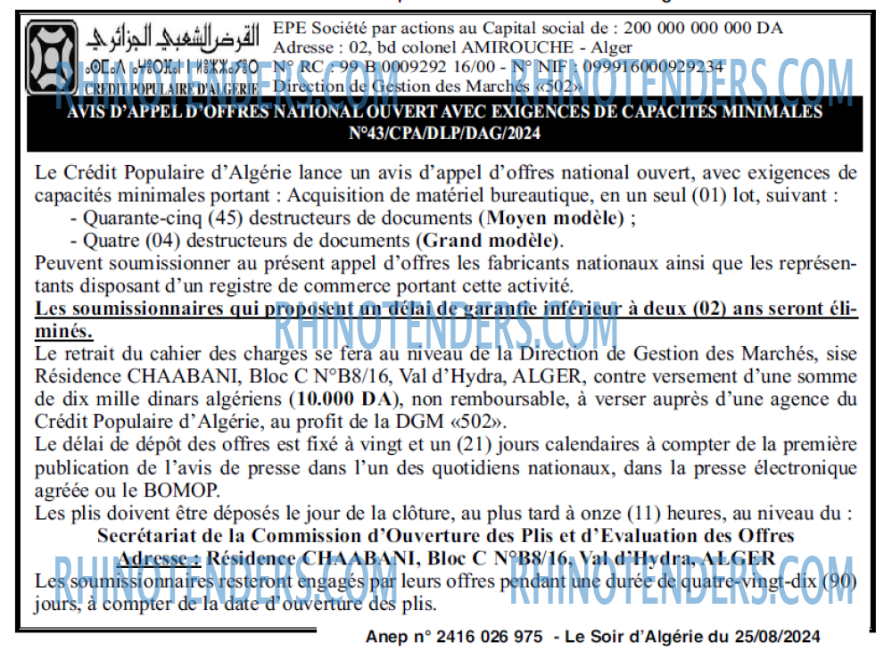 LE SOIR D'ALGERIE