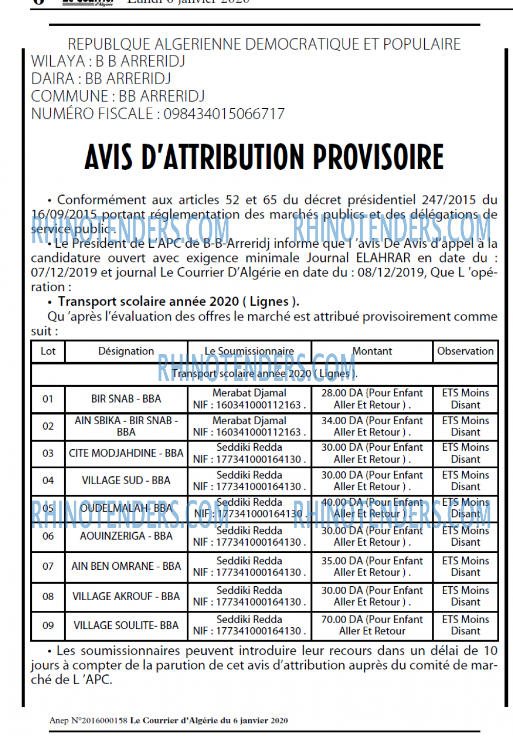 Le Courrier d'Algerie