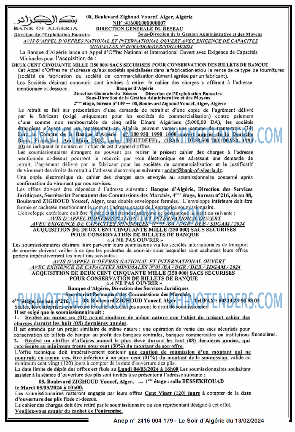 LE SOIR D'ALGERIE