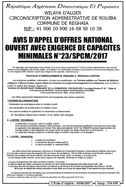 L'ECHO D'ALGERIE